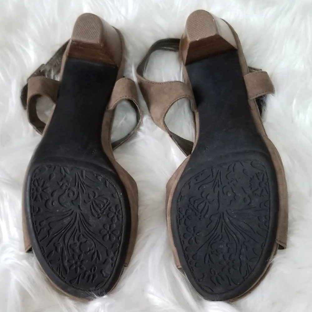 VA Milano suede-look gray brown heeled Sandals